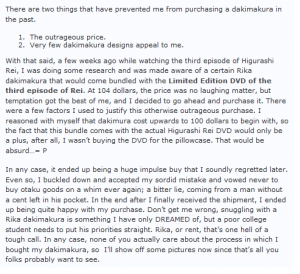 rei1 I think I'd rather be homeless than to live without spending $100 on my anime pillowcase